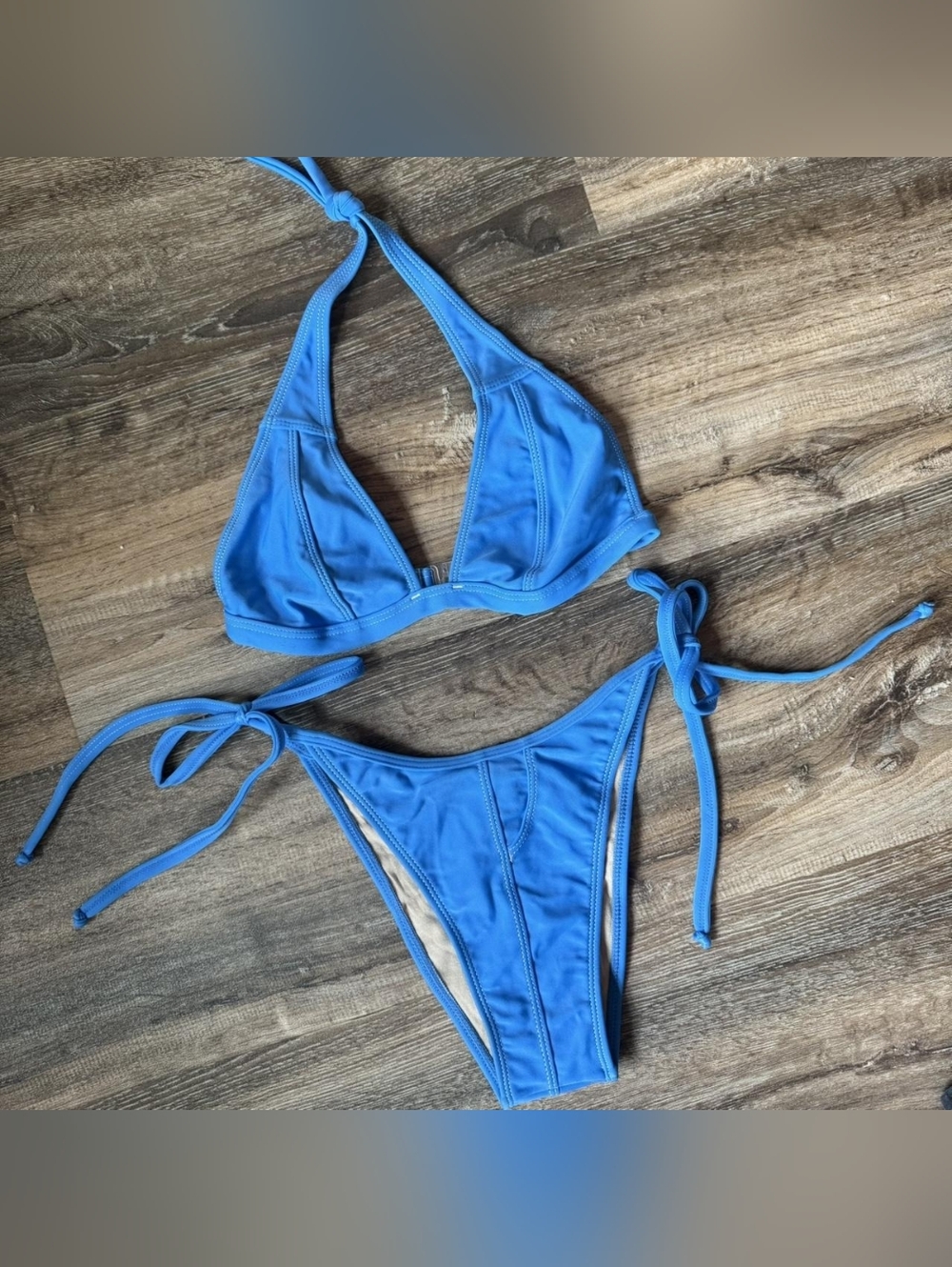 Dalvi Blue High Cut Adjustable Ties Bikini Set